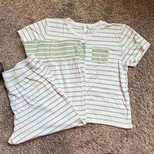 Lake Pajamas The Pima Crew Wide Leg Pajama Set, Medium